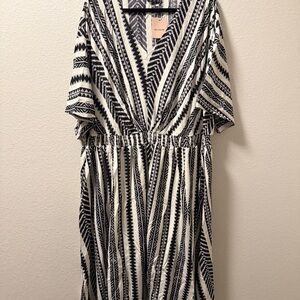 Black and White Patterned Maxi Sundress